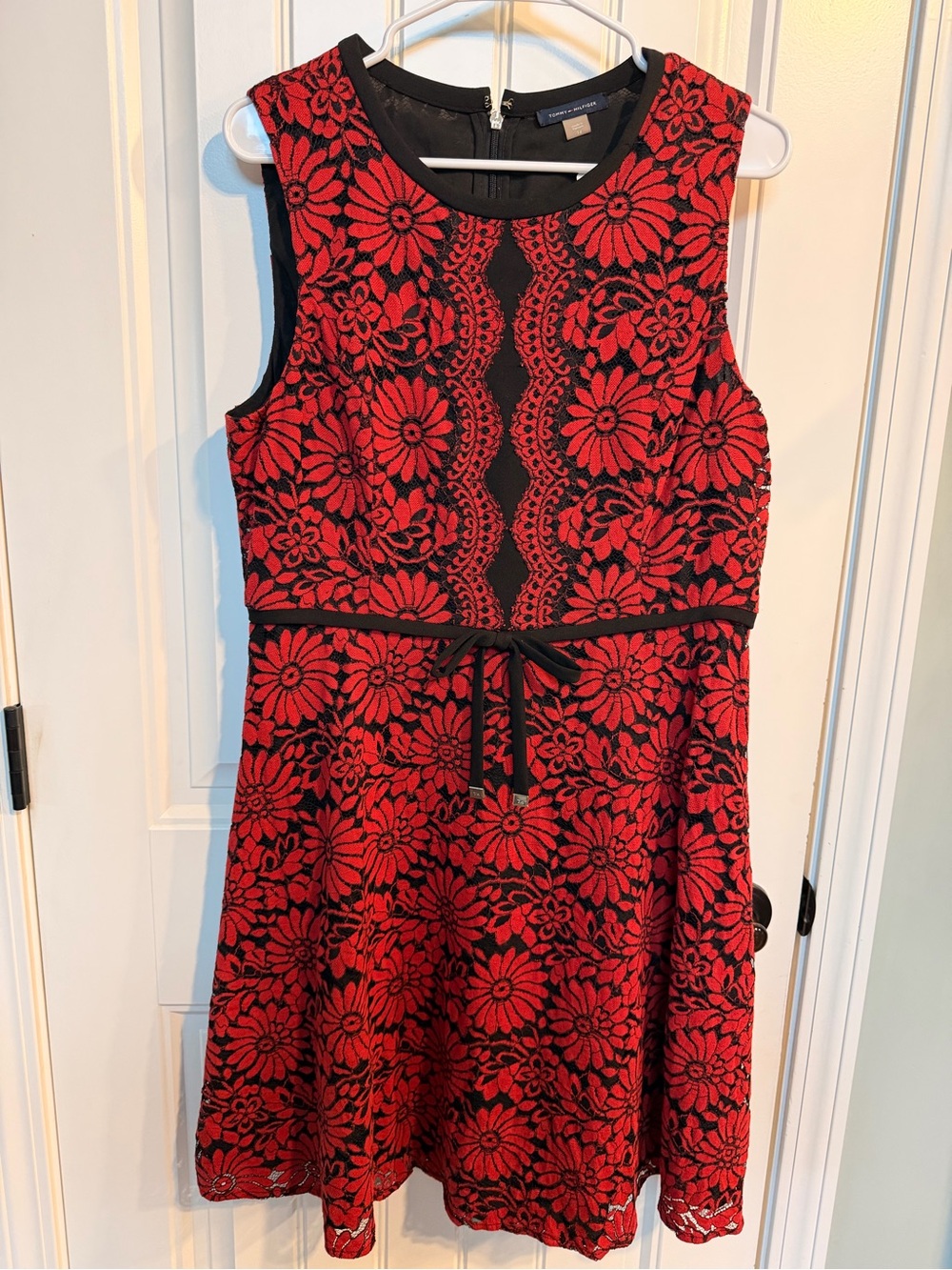 Gorgeous Tommy Hilfiger Red and Black Fit & Flare Dress